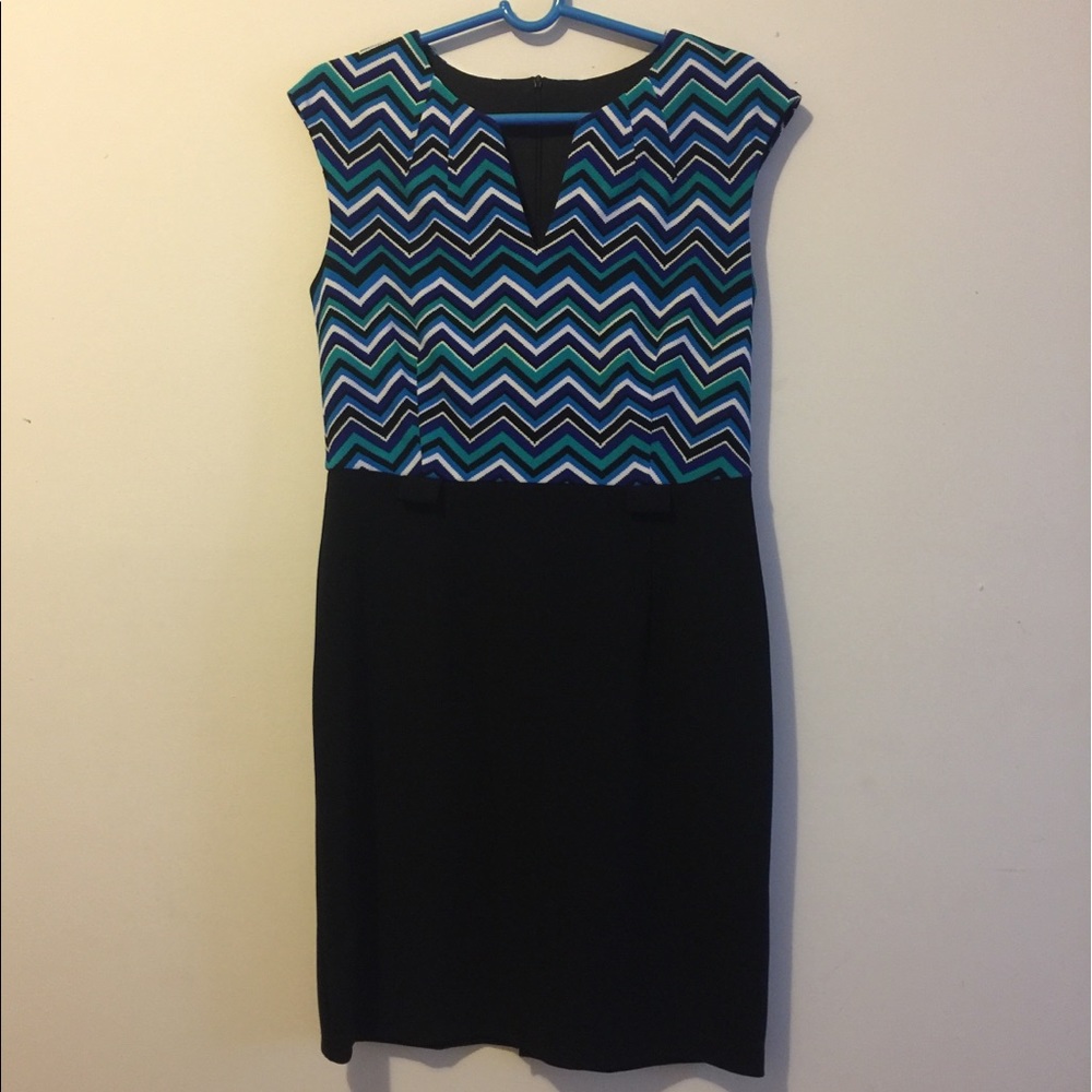 Blue patterned petite dress